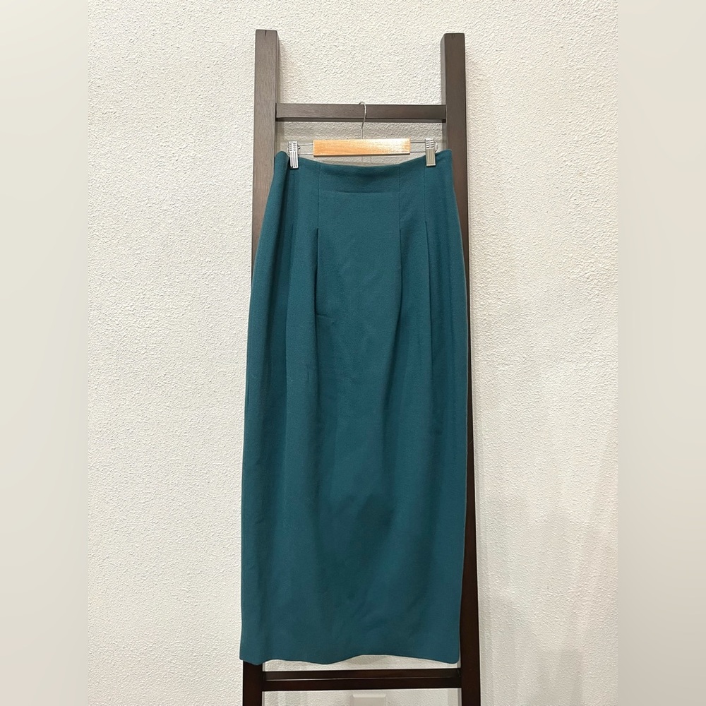 Bebe teal wool skirt.